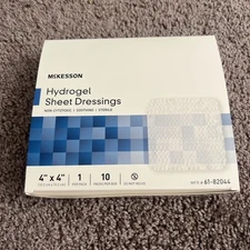 McKesson Hydrogel Dressing, 4 X 4 Inch, Hydrogel, Square, Sterile, Box of 10