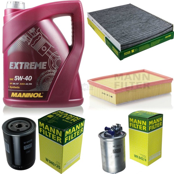 MANN-FILTER Inspektionspaket Mannol 5L Extreme 5W-40 FüR Seat Ibiza Ii 1.9 D-image
