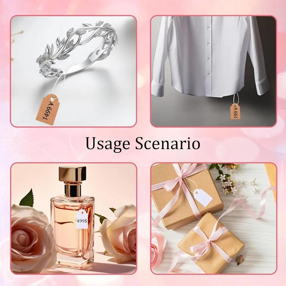 300pcs Price Tags with String, 3.5x2.2 cm Clothing Tags, Jewelry Tags - image 2 of 4