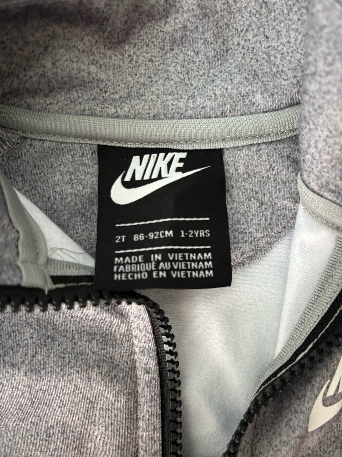 NIKE Boys 2 Piece Set Full Zip Jacket & Pants Size 2T Gray w/Blue