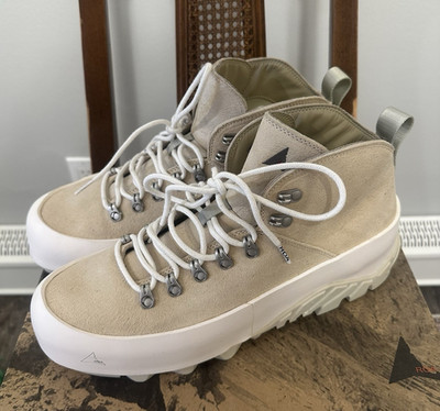 ROA Men s Beige Suede Ankle Lace-Up Hiking Boots Round Toe EU 46 US 13