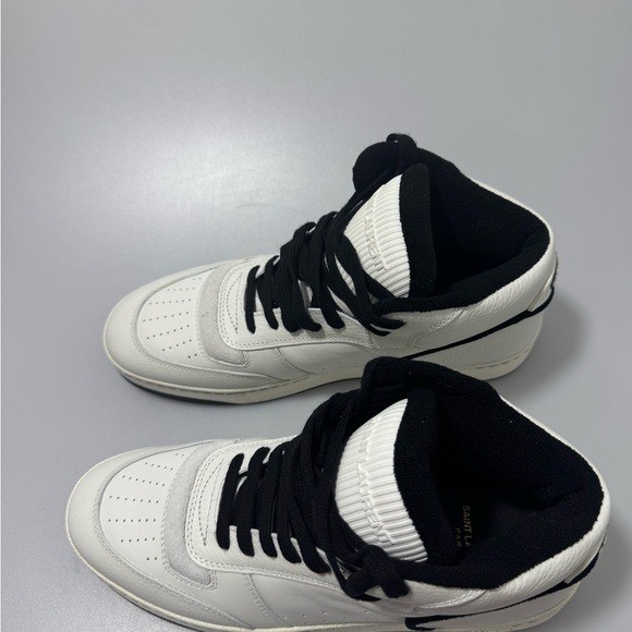 Saint Laurent SL 80 Sneakers Mid Top Bianco Nero Uomo EU 42 US 9