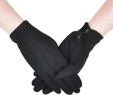Zenssia Parade White Cotton Formal Tuxedo Costume Honor Guard Gloves with Snap C