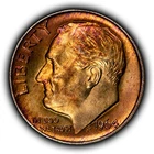 1964-D 10c Roosevelt Silver Dime - Vibrant Toning - SKU-Z6489