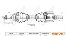 Dr!ve+ Antriebswelle DP2110.10.0187 M24x1.5 für CITROËN C5 2 Break 1 HDi RCRHRH