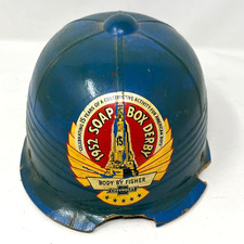 All American 1952 Soap Box Derby Helmet Blue Vintage