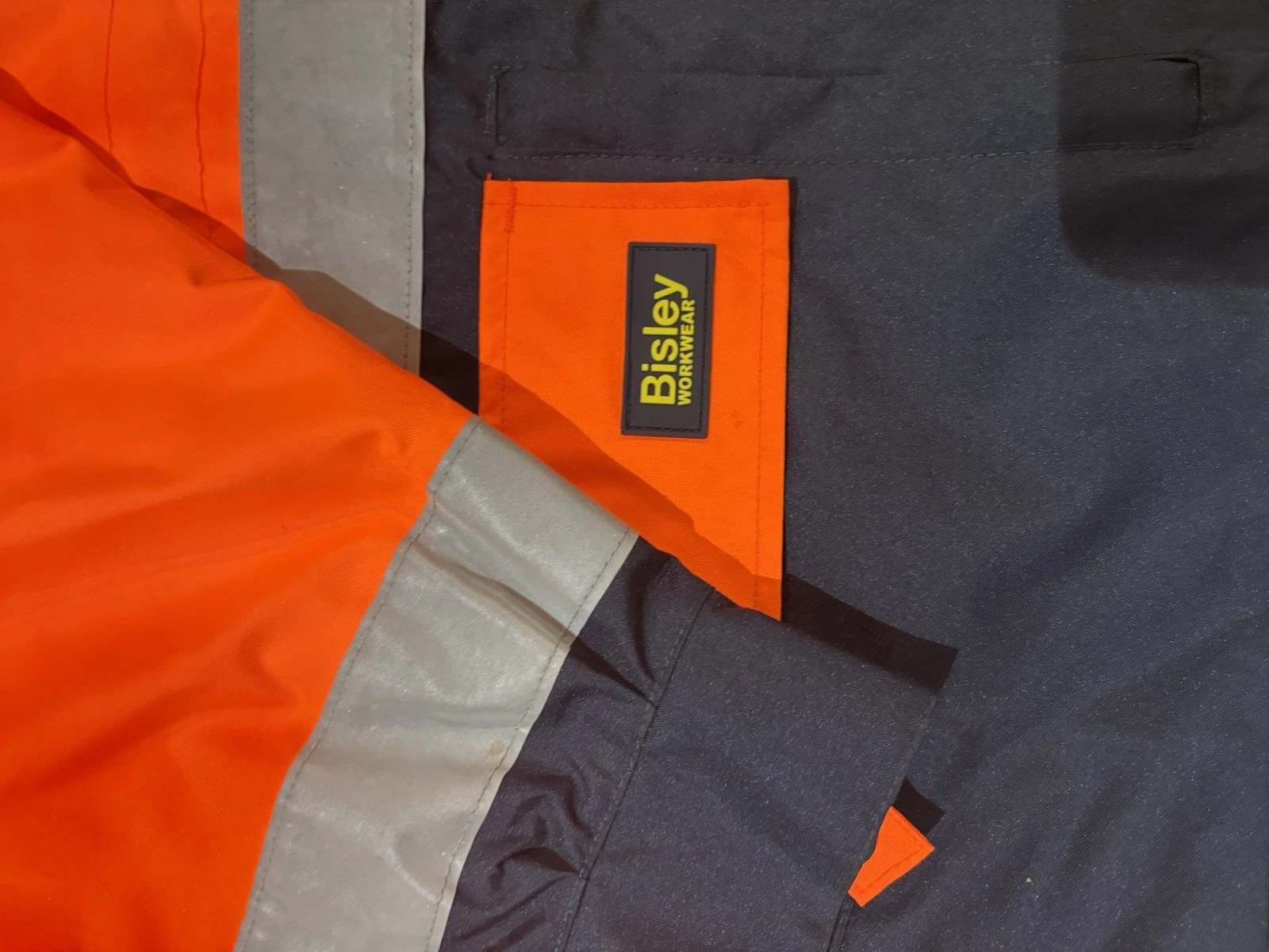 Bisley 5‑in‑1 Taped Rain Jacket – Hi‑Vis Orange/Navy – Size XL - product detail image 12