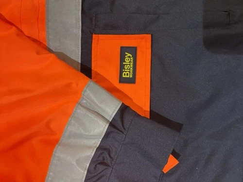 Bisley 5‑in‑1 Taped Rain Jacket – Hi‑Vis Orange/Navy – Size XL image 12