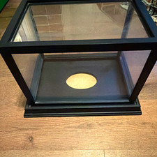 Black Framed Clear Glass Showcase Display Case with Base, football display case