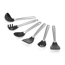 Amco 6-Piece Nylon Utensil Set - Heat-Resistant with Stainless Steel Handles