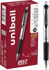 uniball 207 Impact Gel Pen, Retractable, Bold 1 1 Count (Pack of 12), Blue 