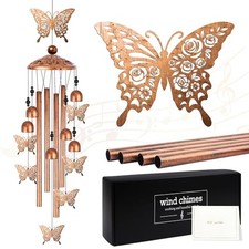 Wind Chimes for Outside Gifts for Women Metal Windchimes Outdoors, Butterfly