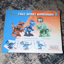 Meigo Take Apart Dinosaurs DIY Puzzle Set Velociraptor Tyrannosaurus Triceratops