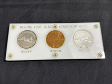 1995 BOEING EMPLOYEEs COIN CLUB Silver Pewter Bronze B-52 Stratofortress Set