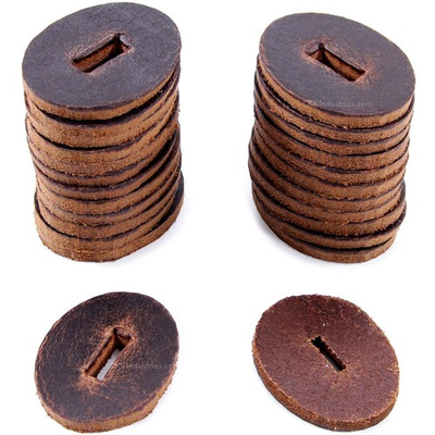 #ad Water Buffalo Leather Handle Washers 25 Pack Oval Brown for Knife Making $25.67