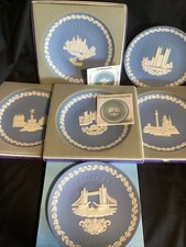 Wedgwood Blue Jasperware 8" Inch Christmas Plates 6 X 1970/71/73/75/76/77
