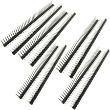40 Pin Headers Right Angle Single Row 2.54Mm Pitch Male Header for Breadboard 10