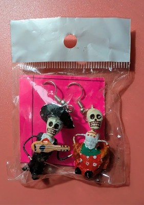 Day of the Dead Aretes Calaca Handmade Mexican Earrings
