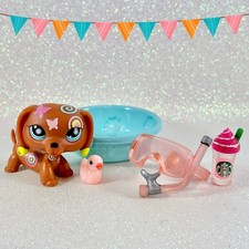 🌺 Littlest Pet Shop 🌺 LPS Dachshund perro postal mascota 1010 con accesorios