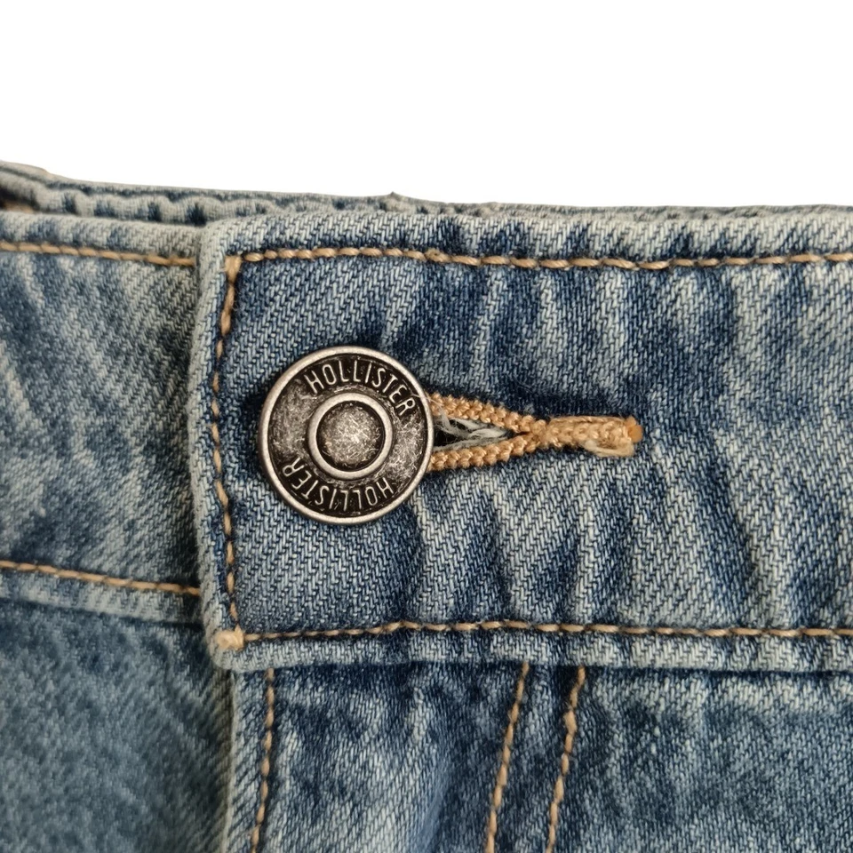 Holister Skirt Size Small Blue Cotton Women's Short Denim Shorts Layer Preloved - Image 4 of 4