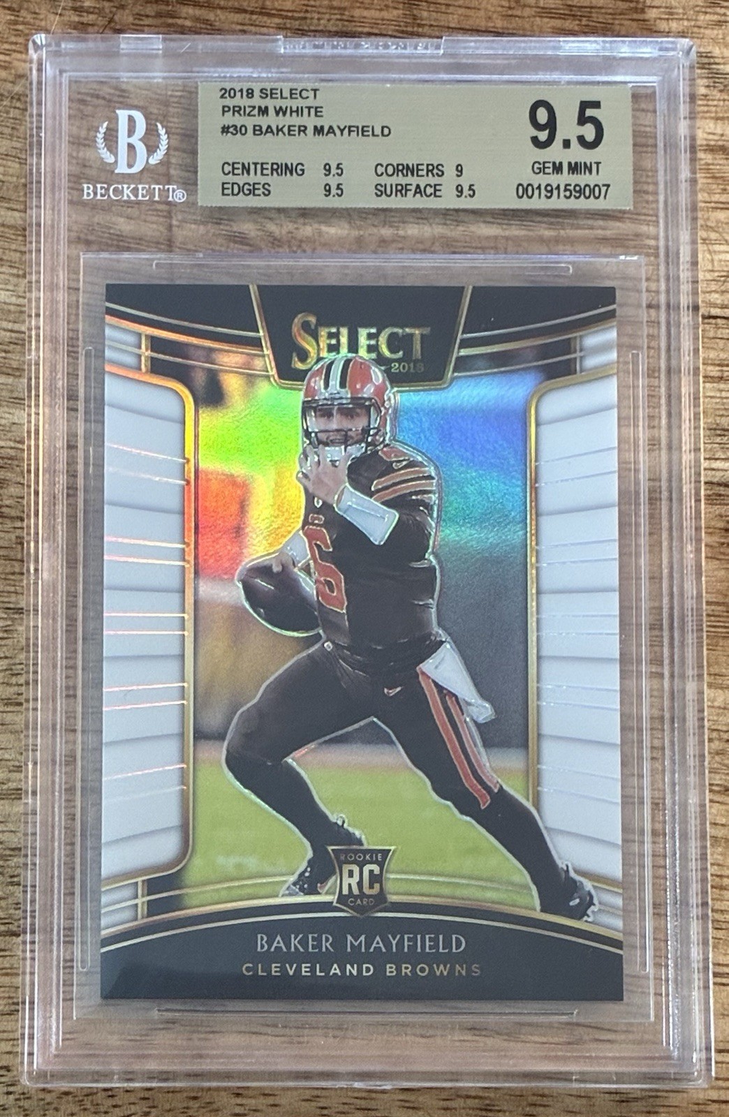 2018 Select #30 Baker Mayfield White Prizm /75 SSP Rookie RC💎 BGS 9.5 GEM MINT
