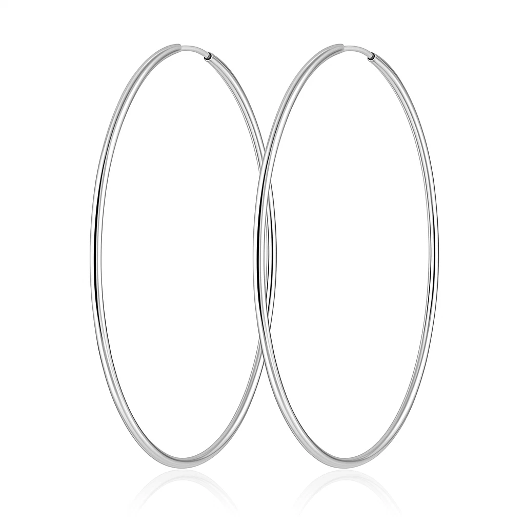 Orecchini A Monachella In Argento Sterling 925 – Stabili, Lucidi, Senza Pietre – Lunghi 23 Mm – Regalo In Scatola