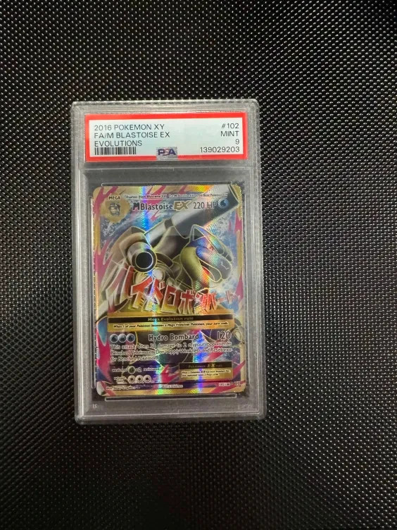 2016 POKEMON XY EVOLUTIONS #102/108 M BLASTOISE EX FULL ART PSA 9