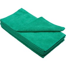 16" x 16" 300 GSM Microfiber Cleaning Cloths Green 12 Cloths/Pack