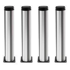 Set Of 4 Stainless Steel Furniture Legs 12 Inch Adjustable Round Cabinet Legs 2
