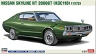Hasegawa 1/24 Scale Nissan Skyline HT 2000GT KGC110 Plastic Model Kit 20743