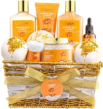 Gifts for Women Gift Basket for Women - 10 Pc Almond Milk & Honey Beauty product