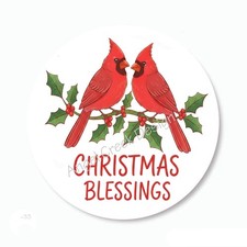 CHRISTMAS BLESSINGS CARDINALS HOLIDAY STICKERS PARTY FAVORS ENVELOPE SEALS