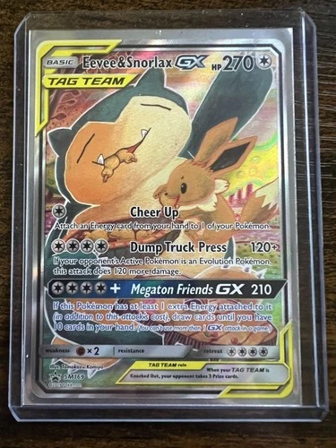 Pokémon Eevee & Snorlax GX SM169 Sun & Moon Tag Team GX Full Art