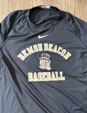 2023 Wake Forest Nike Baseball Game Used Jersey Shirt Compression XL