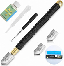Glass Cutter 2Mm-20Mm, Glass Cutting Tool with Glass Oil 3 Carbide Heads
