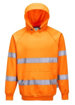 Portwest Hi-Vis Kapuzensweatshirt (B304) - EN ISO 20471 Klasse 3. Orange Conforms