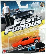 Hot Wheels 1970 Plymouth Roadrunner Fast & Furious 7 - FCF37 NRFP Orange 1:55