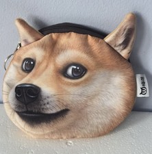Doge Coin Purse Crypto Meme Wallet Funny Novelty USA Seller Zip Keychain Shiba