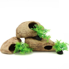 Stackable Aquarium Ceramic Decorations Rock Caves Betta Fish Tank Decor Accessor