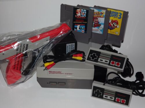 Nintendo NES System Console Choose Your Super Mario Game Bundle New 72 Pin - Afbeelding 1 van 35