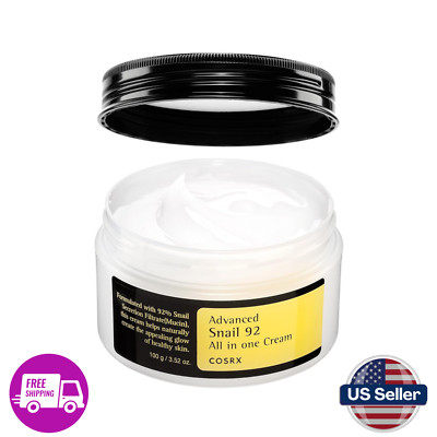 COSRX Snail Mucin 92% Face Moisturizer, 3.52 Oz, Lightweight Moisturing Cream