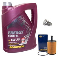 MotoröL ÖLfilter SH4771P 5W30 5Liter + ÖLablassschraube FüR Audi Seat Skoda VW