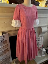 Vintage 1960s Style Red Gingham Dress Handcrafted