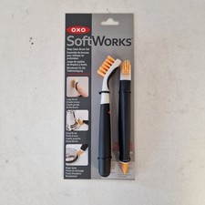 Image of Oxo Deep Clean Brush Set - Brand New & Sealed - Free P&P - Black/Grey/Orange