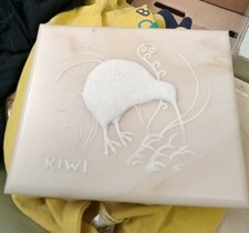 Neuseeland Marmorstein Zuchtmarmor Retro Schmuckk&auml;stchen Kiwi Vogel