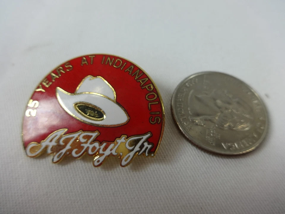 A. J. Foyt 25 Years AT Indianapolis 500 Collector Lapel Pin Hat - Image 2 of 4