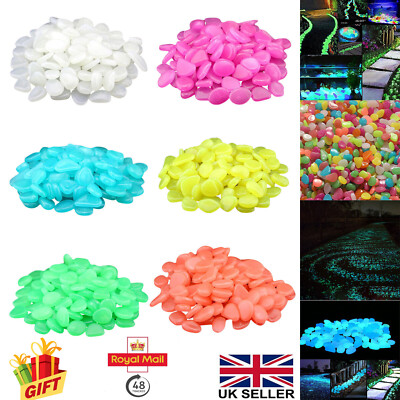 Leuchten im Dunkeln Kieselsteine   Haus Garten Walkaway Aquarium Fischtank GESCHENK UK