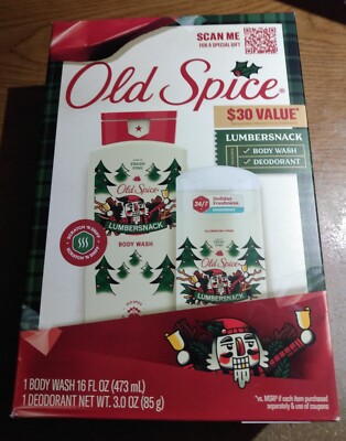 Old Spice Lumbersnack Gift Set Holiday Limited Edition Body Wash Deodorant Pine