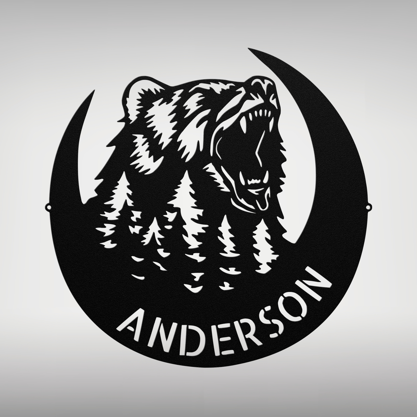 Personalized Roaring Bear Metal Sign Custom Home Cabin Decor Bear Lover Gifts