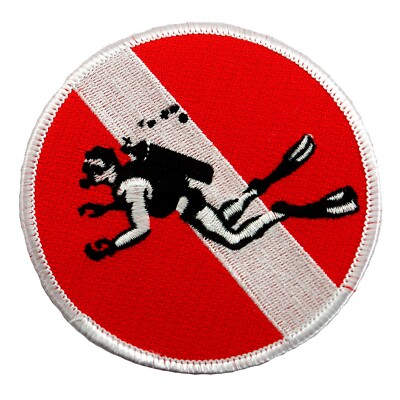 SCUBA DIVING EMBROIDERED IRON-ON DIVE PATCH skin diver down emblem bubbles NEW